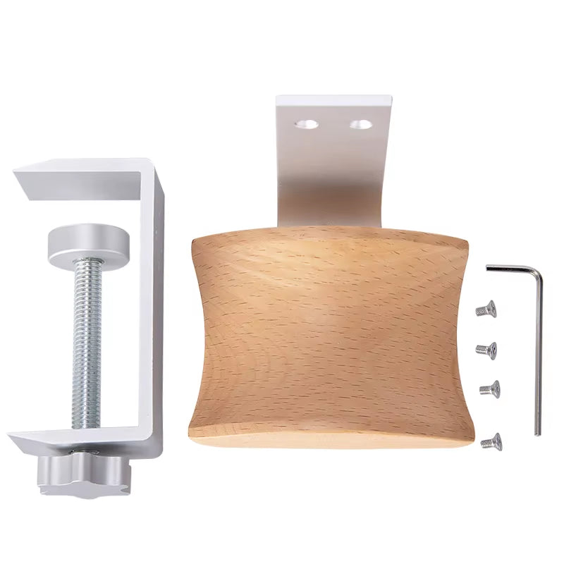 Wooden Headphones Stand Holder Aluminum Alloy Desk Lock Clip Headphone Bracket Easy Install Headset Display Hanger