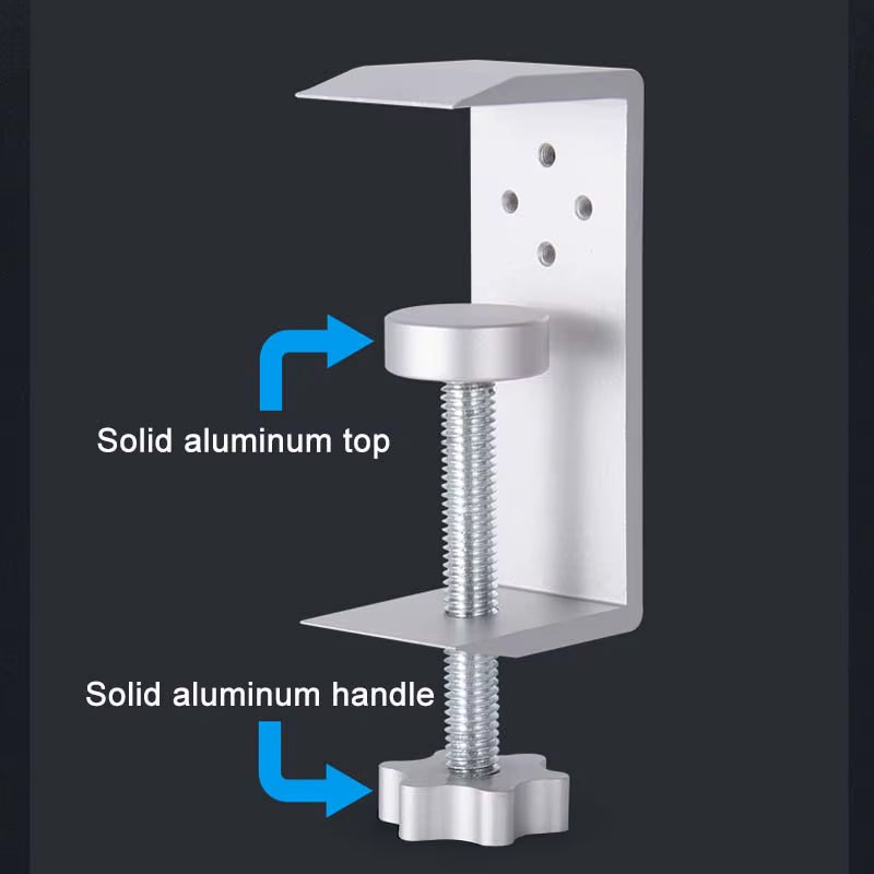 Wooden Headphones Stand Holder Aluminum Alloy Desk Lock Clip Headphone Bracket Easy Install Headset Display Hanger