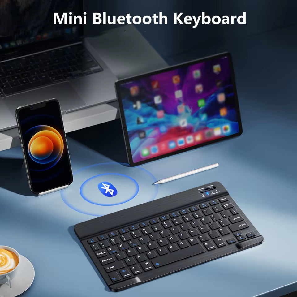 Mini Bluetooth Wireless Keyboard Mouse Set Rechargeable for Phone Tablet English Keyboards for Android Ios Windows XP Laptop PC