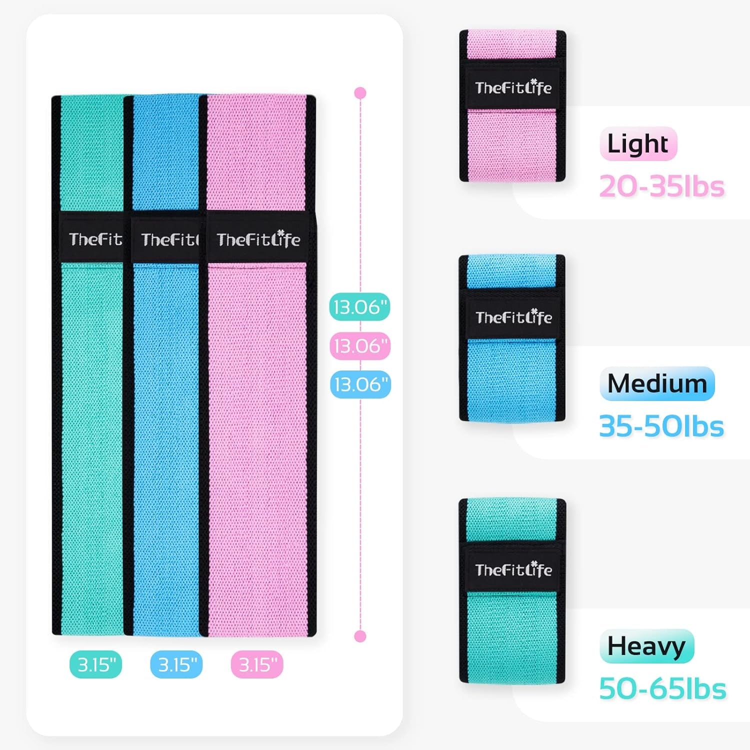 Resistance Exercise Bands for Women - Fabric Workout Bands for Booty, Hip, Glute, Leg, Thigh, Squat, Butt Lift Excersize and Fitness Loop Bands for Home Gym